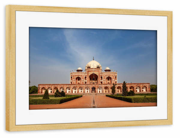 Poster mit Rahmen kiefer "Das Humayun Mausoleum" artboxONE - Architektur,Reise / Asien