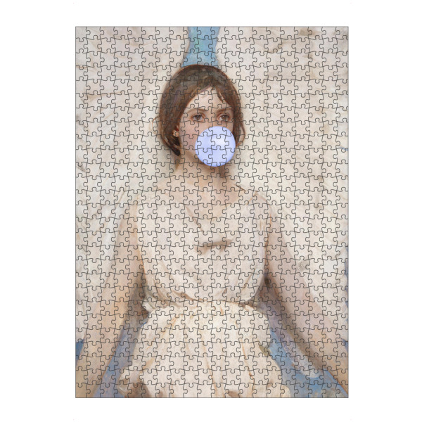 artboxONE Puzzle "Kaugummi-Engel" artboxONE - Menschen - Engel,Kaugummi,Teenager-dekor,Wohnheim-dekor,Lila - Bild engel