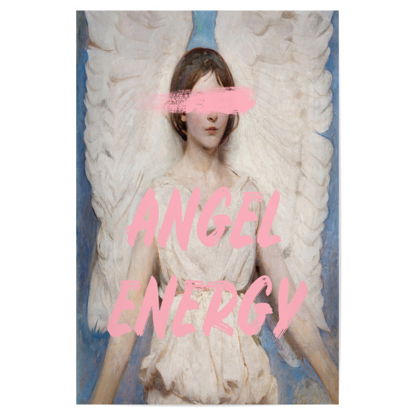 Poster 30x20 cm "Engelsenergie" artboxONE - Typografie,Menschen - Engel,Engelsenergie,Rosa,Geschenk für sie