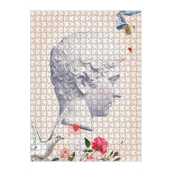 artboxONE Puzzle "Alte Mann-Collage" artboxONE - Floral,Menschen - Alter mann,Stein,Vogel,Collage,Griechisch - Bild alter mann