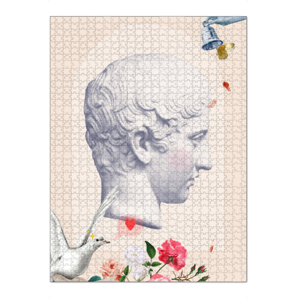 Puzzle Ravensburger "Alte Mann-Collage" artboxONE - Floral,Menschen - Alter mann,Stein,Vogel,Collage,Griechisch - Bild alter mann