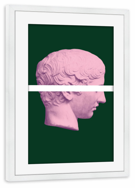 Poster mit Rahmen weiß "Ancient Man" artboxONE - Menschen - Alter mann,Römisch,Rosa,Grün,Griechisch,Mann