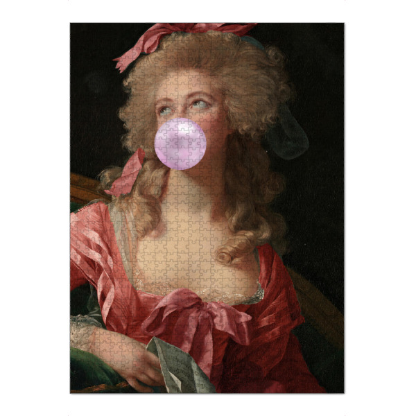 Puzzle Ravensburger "Purpurrote Frau" artboxONE - Menschen - Frau,Kaugummi,Rot,Kleid,Purpurrot,Dame,Herzogin - Bild frau