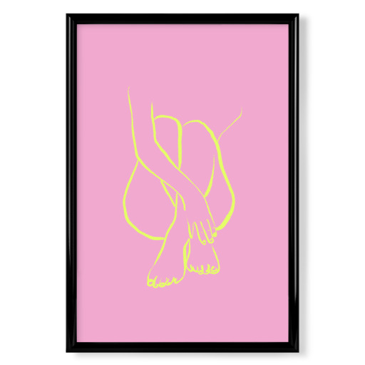 Woman figure yellow and pink