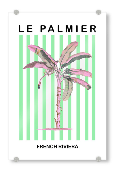 Acrylglasbild "Palme auf Streifen" artboxONE - Reise,Reise / Strand und Meer