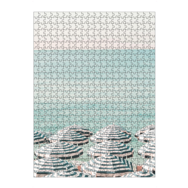 Puzzle Ravensburger "Blaue und weiße Strandschirme" artboxONE - Reise / Strand und Meer,Reise / Länder