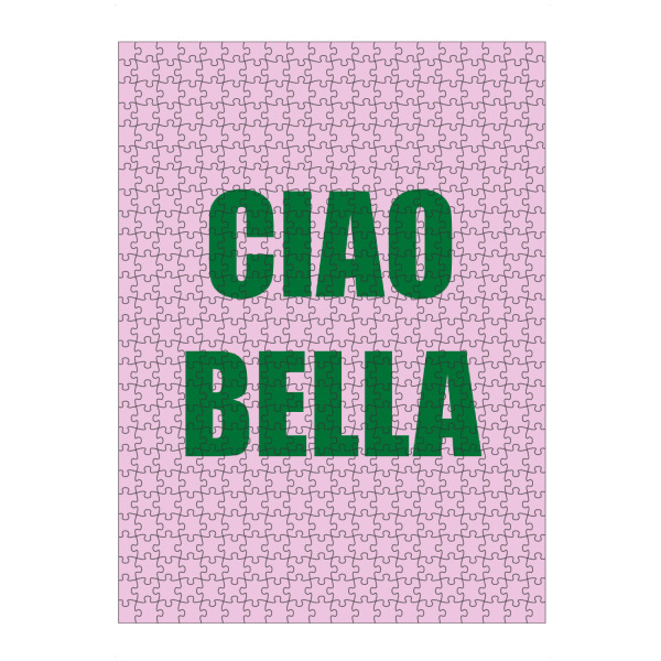 artboxONE Puzzle "CIao Bella Pink Green Typografie" artboxONE - Typografie - Rosa,Grün,Ciaobella,Typografie,Typo - Bild rosa