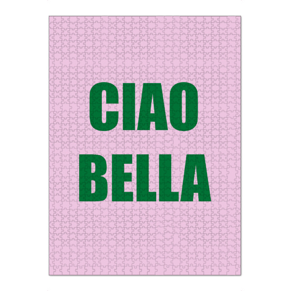 Puzzle Ravensburger "CIao Bella Pink Green Typografie" artboxONE - Typografie - Rosa,Grün,Ciaobella,Typografie,Typo - Bild rosa