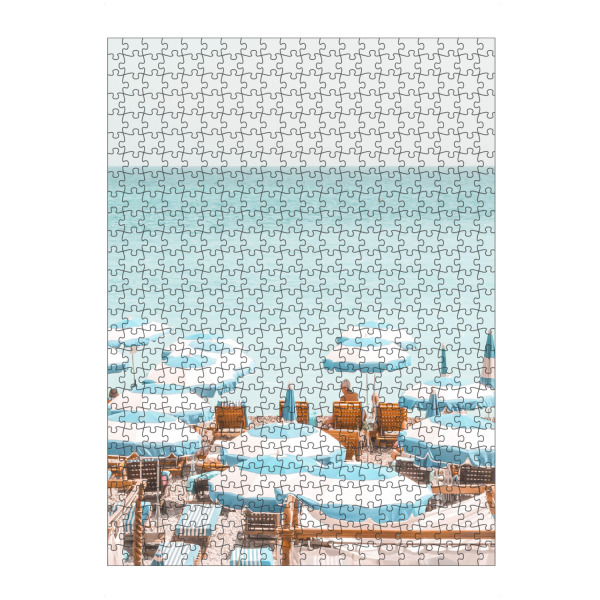 artboxONE Puzzle "French Riviera Beach" artboxONE - Natur,Reise / Strand und Meer - Sommer,Strand,Blau,Sonnenschirme,Französische riviera