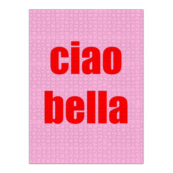 Puzzle Ravensburger "Ciao Bella Pink Rot" artboxONE - Typografie - Rosa,Rot,Ciaobella,Typografie,Grafik - Bild rosa