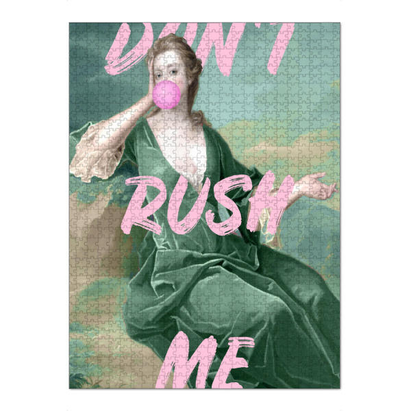 Puzzle Ravensburger "Don't Rush Me Pink und Green" artboxONE - Menschen - Beeil dich nicht,Frau,Kaugummi,Veränderte kunst,Porträt