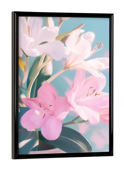 Poster mit schwarzem Rahmen "Zarte Blütenmalerei" artboxONE - Natur,Floral