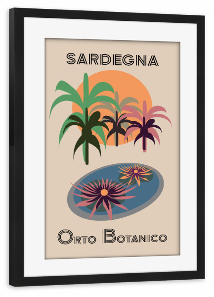 Poster mit Rahmen schwarz "Sardinien Botanischer Garten" artboxONE - Natur,Reise,Reise / Strand und Meer