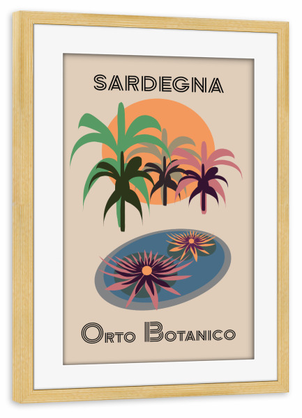 Poster mit Rahmen kiefer "Sardinien Botanischer Garten" artboxONE - Natur,Reise,Reise / Strand und Meer