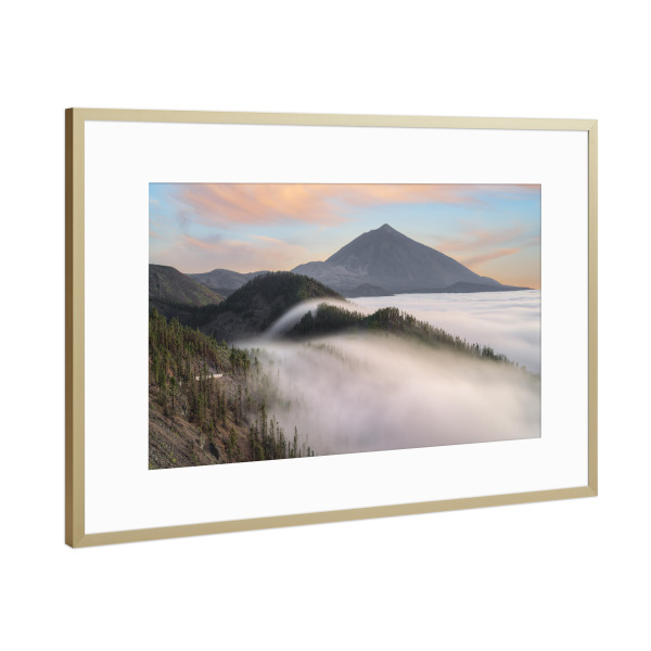 Poster mit Rahmen Gold "Teneriffa Blick zum Teide am Abend" artboxONE - Natur,Reise,Reise / Länder