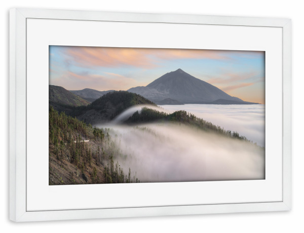 Poster mit Rahmen weiß "Teneriffa Blick zum Teide am Abend" artboxONE - Natur,Reise,Reise / Länder
