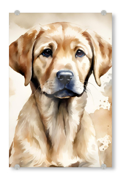 Acrylglasbild "Kleiner golden Retriever" artboxONE - Für Kinder,Tiere,Für Mama