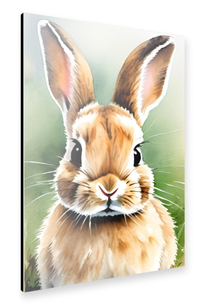 Alu-Dibond "Kleiner Hase - Aquarell" 30x20 cm artboxONE