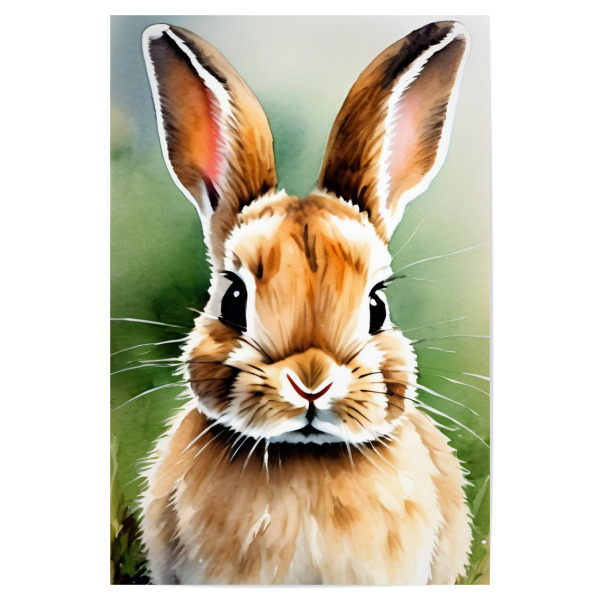 Poster 30x20 cm "Kleiner Hase - Aquarell" artboxONE - Für Kinder,Tiere