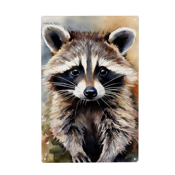 Holzbild "Kleiner Waschbär - Aquarell" artboxONE - Für Kinder,Tiere