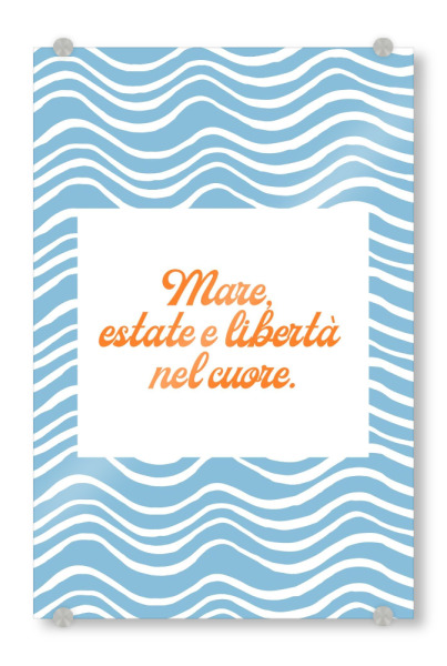 Acrylglasbild "Mare, estate e liberta" artboxONE - Typografie,Reise / Strand und Meer,Liebe