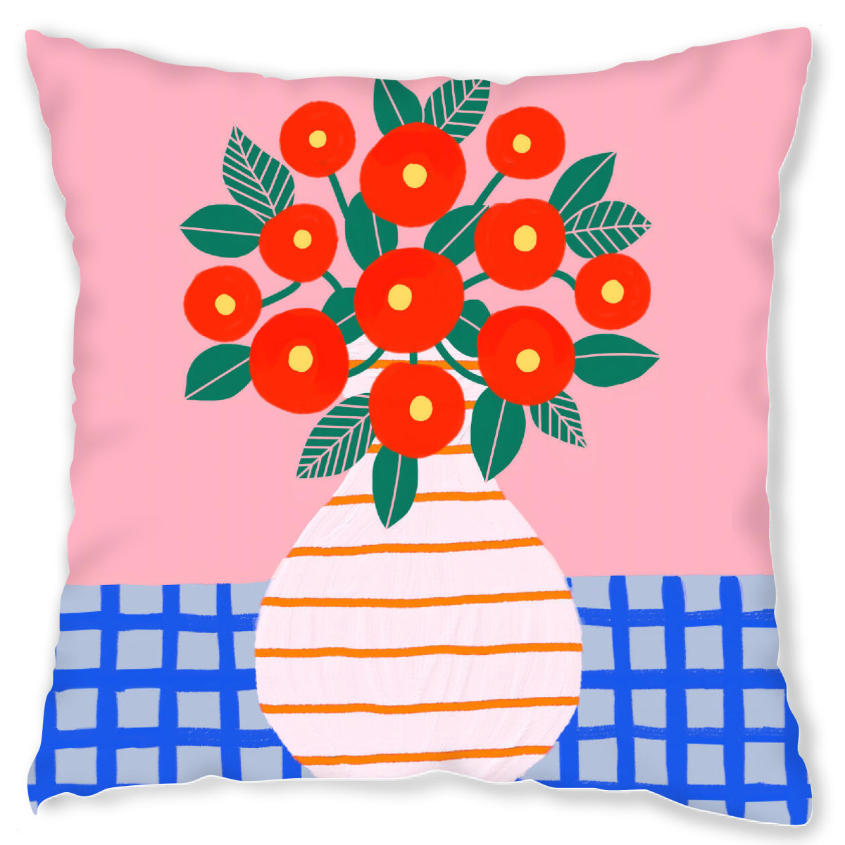 Design-Kissen "Sommermohn" artboxONE - Floral,Abstrakt - Mohn,Blume,Blumen,Sommer,Frß¼hling,Keramik,Stillleben,Fett,Bunt