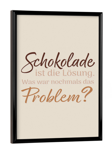 Poster mit schwarzem Rahmen "Schokoladen-Funfact" artboxONE - Typografie,Essen & Trinken,Lustig