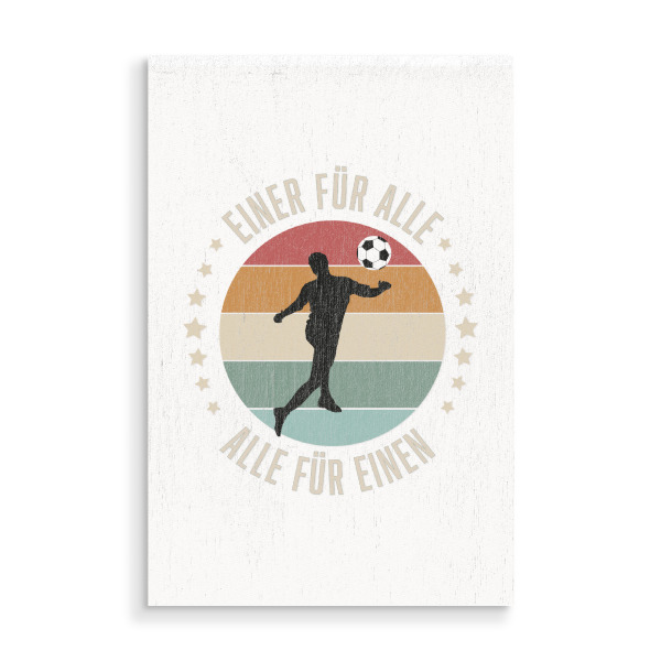 Holzbild "Fußball: Einer für alle" artboxONE - Typografie,Sport / Fußball,Sport / Motivation