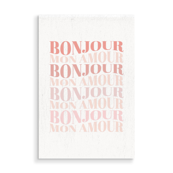 Holzbild "Bonjour, Mon Amour" artboxONE - Typografie,Liebe