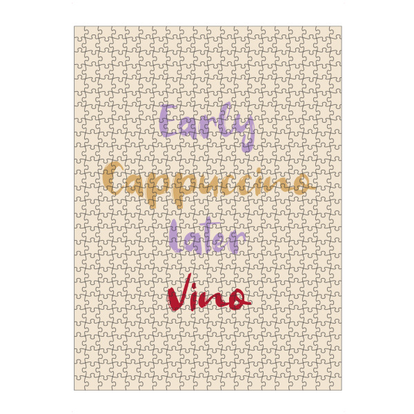 artboxONE Puzzle "Early Cappuccino Later Vino" artboxONE - Lustig - Wein,Alkohol,Kaffee,Cafe,Cappuccino,Vino - Bild wein