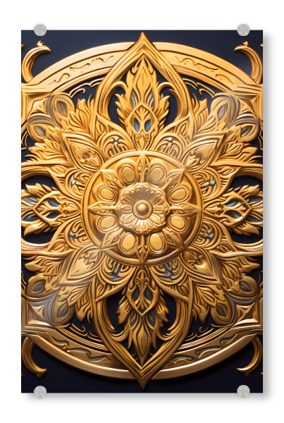 Acrylglasbild "Mandala - Gold - Olimpiada" artboxONE - Natur,Floral,Abstrakt