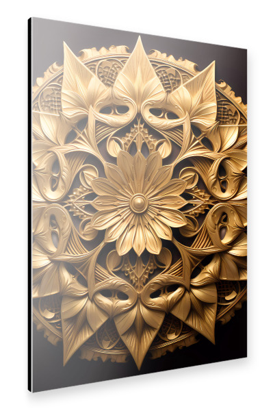 Alu-Dibond "Mandala - Gold - Lihir" 30x20 cm artboxONE