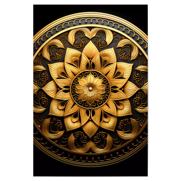 Poster 30x20 cm "Mandala - Gold - Kibali" artboxONE - Natur,Floral,Abstrakt