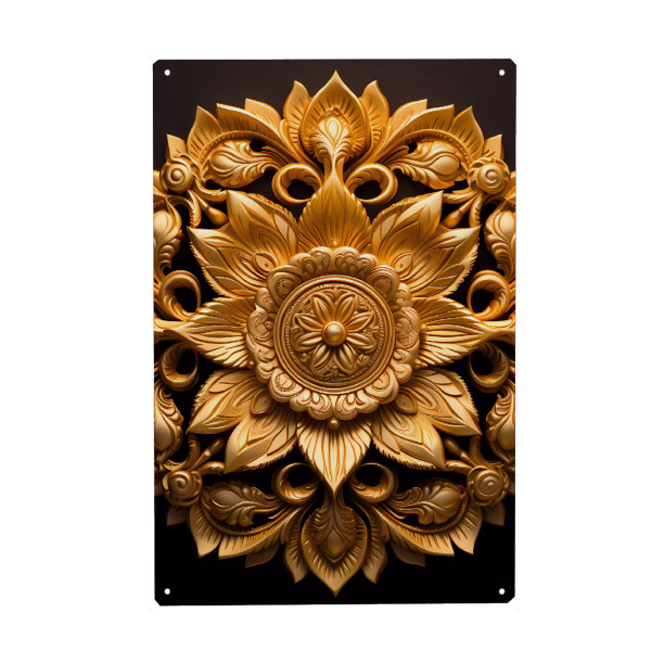 Holzbild "Mandala - Gold - Boddington" artboxONE - Natur,Floral,Abstrakt