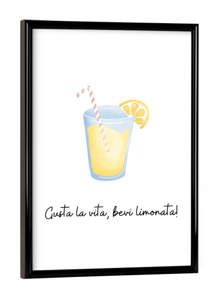 Poster mit schwarzem Rahmen "Limonata" artboxONE - Typografie,Essen & Trinken,Lustig