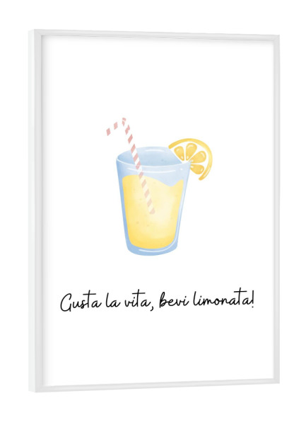 Poster mit weißem Rahmen "Limonata" artboxONE - Typografie,Essen & Trinken,Lustig