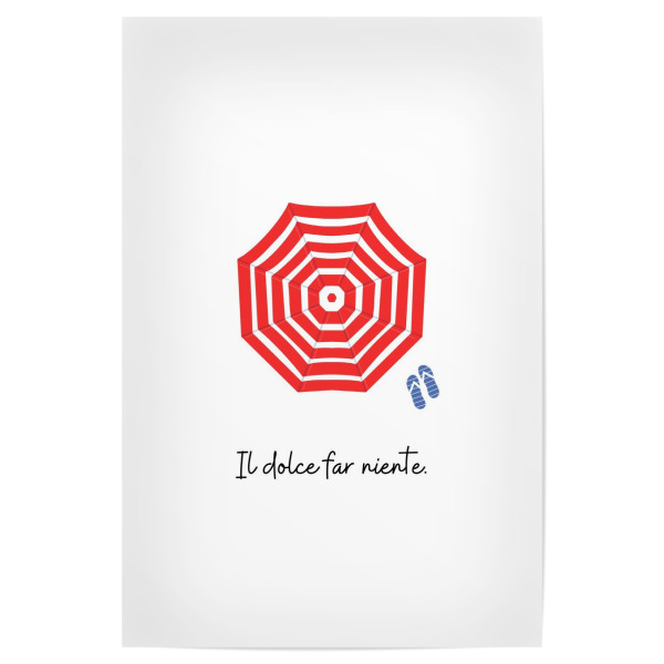 Poster 30x20 cm "Il dolce far niente at the beach" artboxONE - Typografie,Reise / Strand und Meer