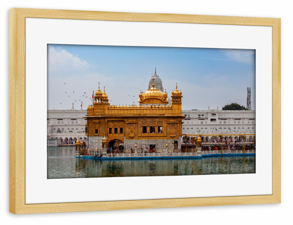 Poster mit Rahmen kiefer "Der Tempel der Sikhs" artboxONE - Architektur,Reise / Asien