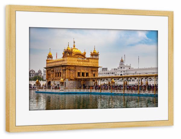 Poster mit Rahmen kiefer "Goldener Tempel von Indien" artboxONE - Architektur,Reise / Asien