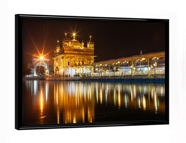 Poster mit schwarzem Rahmen "Der Goldene Tempel von Amritsar" artboxONE - Architektur,Reise / Asien