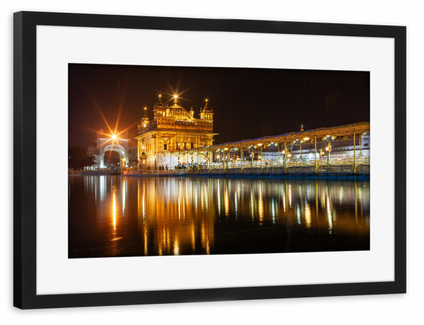Poster mit Rahmen schwarz "Der Goldene Tempel von Amritsar" artboxONE - Architektur,Reise / Asien
