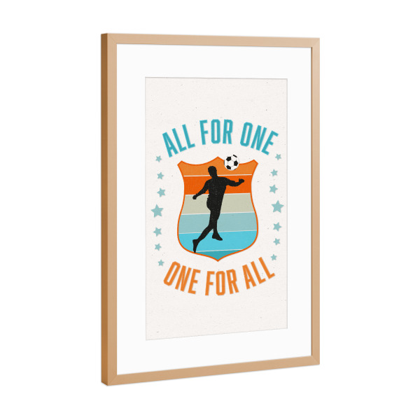 Poster mit Rahmen Kupfer "Fußballer-Teamgeist" artboxONE - Typografie,Sport / Fußball,Sport / Motivation