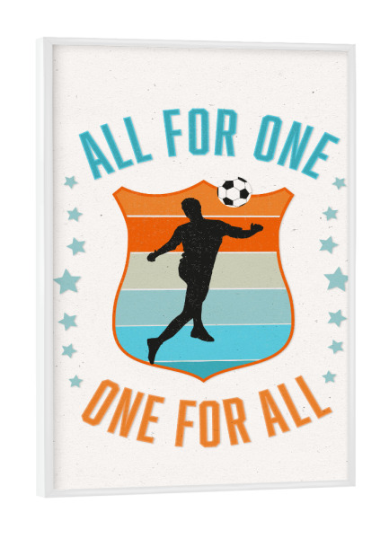 Poster mit weißem Rahmen "Fußballer-Teamgeist" artboxONE - Typografie,Sport / Fußball,Sport / Motivation