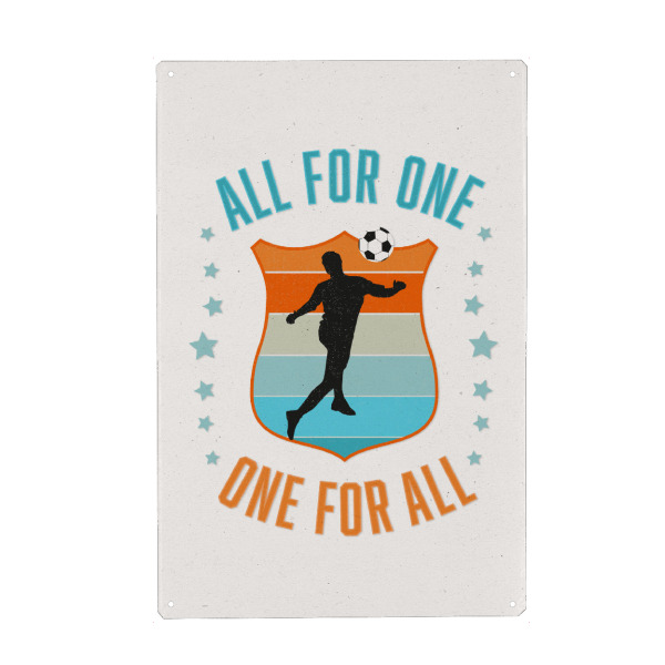 Metall Poster "Fußballer-Teamgeist" artboxONE - Typografie,Sport / Fußball,Sport / Motivation
