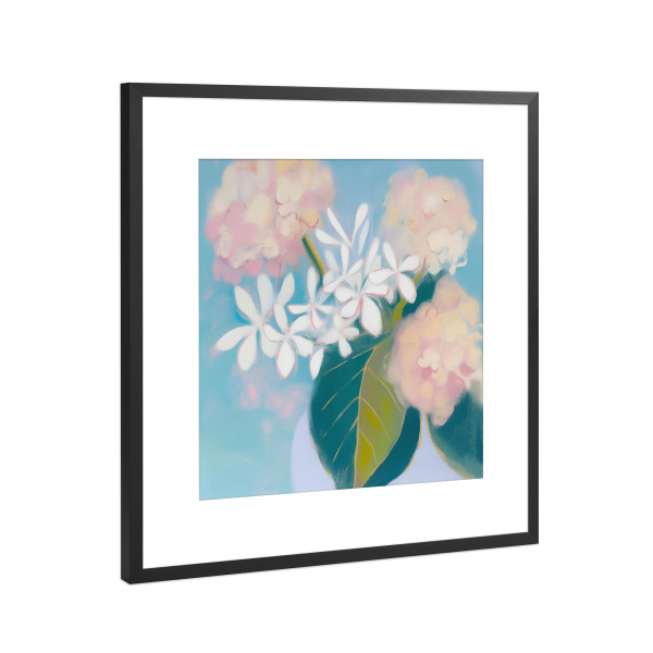 Poster mit Rahmen Schwarz (Metallic) "Sanfte Blumenliebe" artboxONE - Natur,Floral