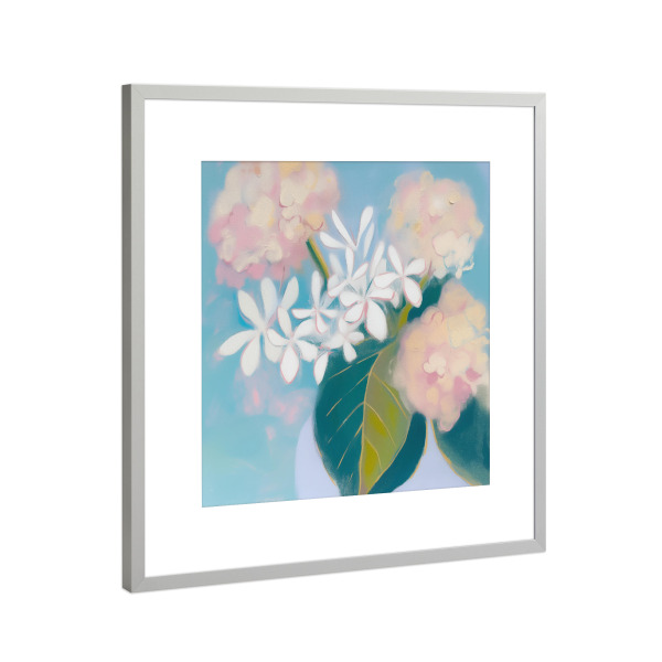 Poster mit Rahmen Silber "Sanfte Blumenliebe" artboxONE - Natur,Floral