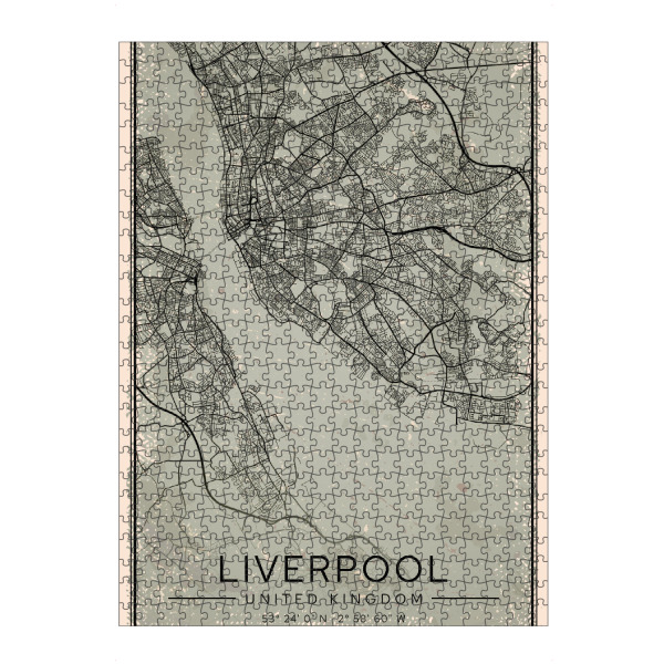 Puzzle Ravensburger "Liverpool Retro Map" artboxONE - Städte / Weitere,Kartografie