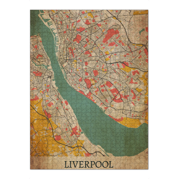 Puzzle Ravensburger "Retro Liverpool City" artboxONE - Städte / Weitere,Kartografie