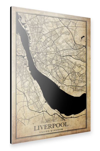 Alu-Dibond "Liverpool Vintage City" 30x20 cm artboxONE