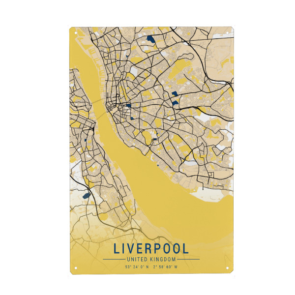 Holzbild "City von Liverpool" artboxONE - Städte / Weitere,Kartografie